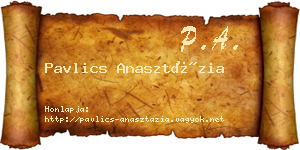 Pavlics Anasztázia névjegykártya